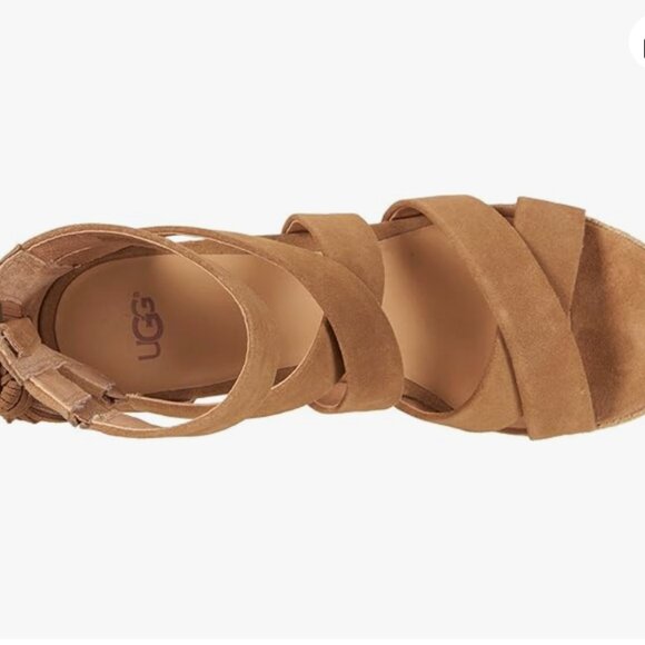 UGG Raquel Platform Espadrille Chestnut Sandal - Picture 2 of 6